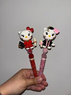 Cute Kitty Graduation Pens - Red and Pink